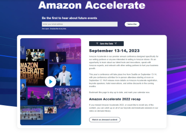 预留时间，参加 Amazon Accelerate 2023 大会